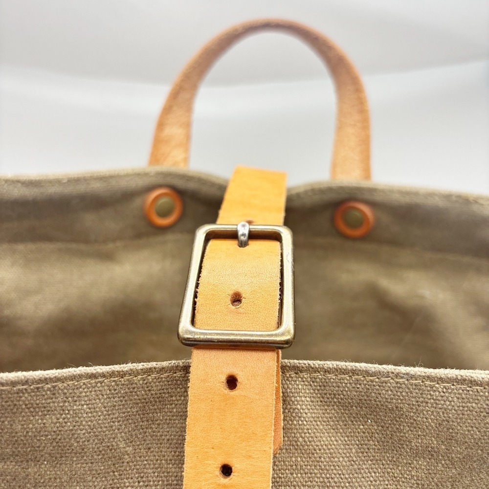Winter Session Waxed Canvas Roll Top Backpack in Walnut Waxed + Tan Leather - Picture 5 of 16